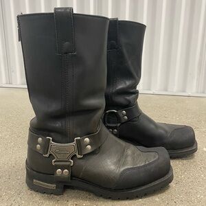 Milwaukee Motorcycle Harness Boots MB411 Black Leather Moto Boot Men’s Size 11